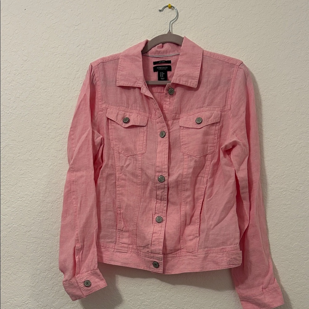 Jones New York Pink Linen Jacket